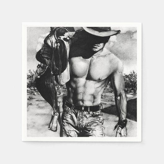 Alfa Male Rustic Cool Western Cowboy Paper Servet (Voorkant)