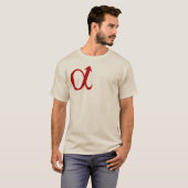 Alfa Mannelijk symbool V-nek T-Shirt (Voorkant volledig)