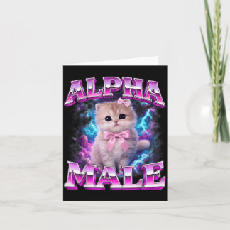 Alfa Mannelijke Kat Kitten Grappige Kattenliefhebb Kaart