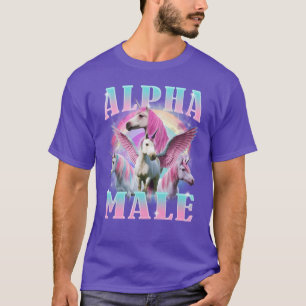 Alfa mannetje eenhoorn grappige meme meisje t-shirt