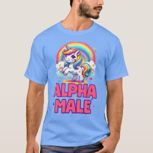Alfa mannetje eenhoorn regenboog vriend t-shirt