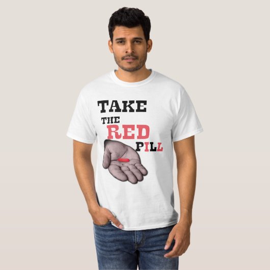Alfa mannetje NEEMT DE RODE PILL T-shirt (Voorkant volledig)