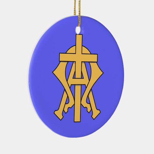 Alfa & Omega kerstversiering Keramisch Ornament (Rechts)