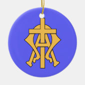 Alfa & Omega kerstversiering Keramisch Ornament (Voorkant)