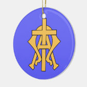 Alfa & Omega kerstversiering Keramisch Ornament (Links)