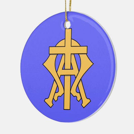 Alfa & Omega kerstversiering Keramisch Ornament (Links)