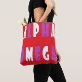 Alfa Omega rode witte paars Tote Bag (Dichtbij)