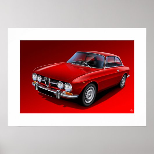 Alfa Romeo 1750 GTV Poster Illustratie (Voorkant)