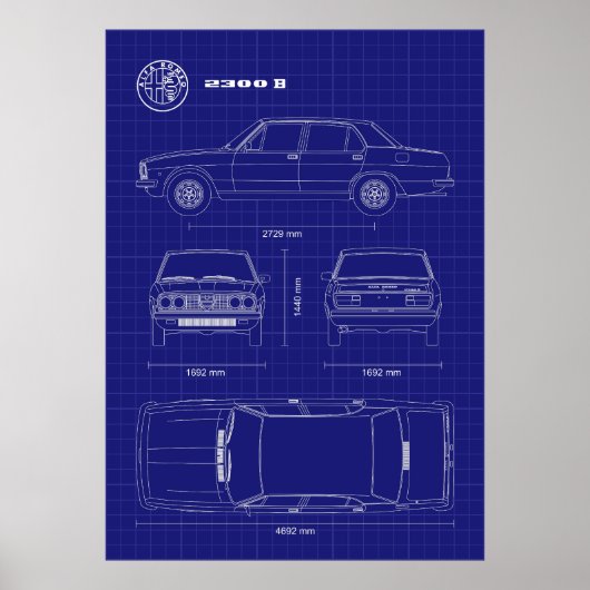 Alfa Romeo 2300 Poster (Voorkant)