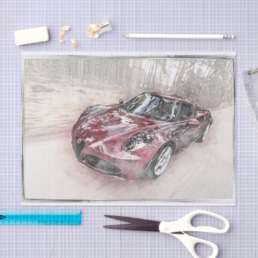 Alfa Romeo Classic Car Decoupage Tissuepapier (Craft)