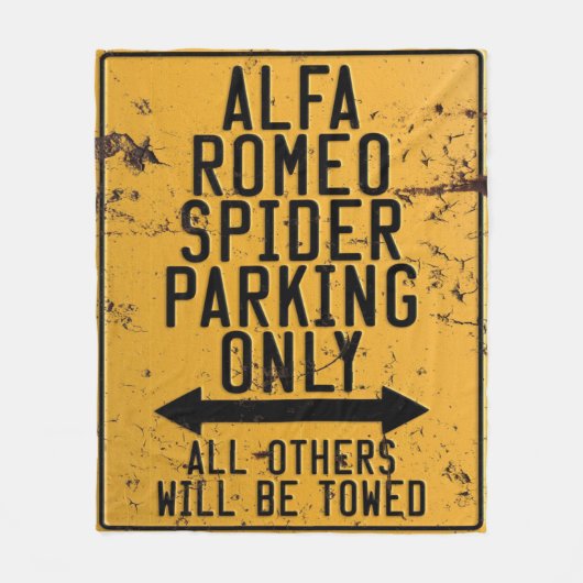 Alfa Romeo Spider Parking only Fleece Deken (Voorkant)