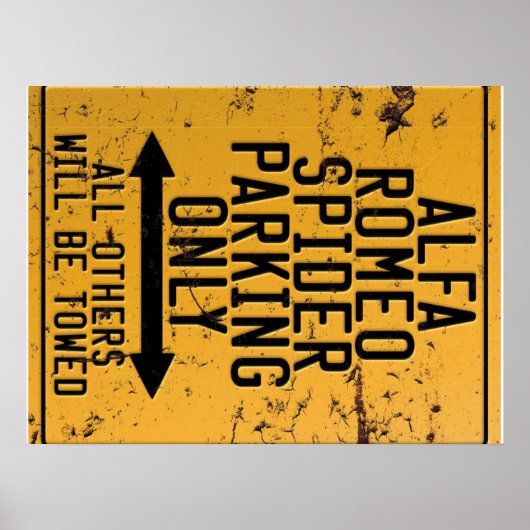 Alfa Romeo Spider Parking only Poster (Voorkant)