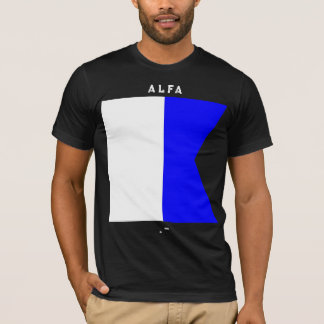 Alfa Signaalvlag Morsecode Nautisch Ontwerp T-shirt