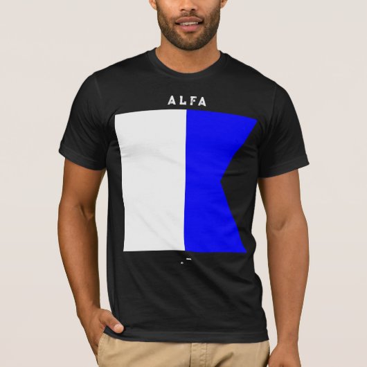 Alfa Signaalvlag Morsecode Nautisch Ontwerp T-shirt (Voorkant)