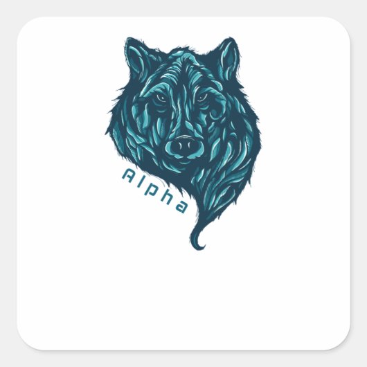 Alfa Vierkante Sticker (Voorkant)