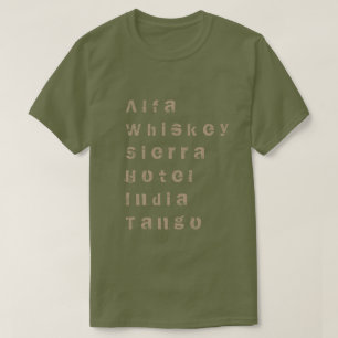 Alfa, Whiskey, Sierra, Hotel, India, Tango T-shirt