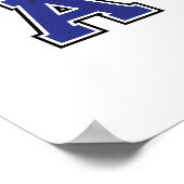 Alfabet A in blauwe kleur Poster (Hoek)