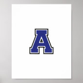 Alfabet A in blauwe kleur Poster (Voorkant)