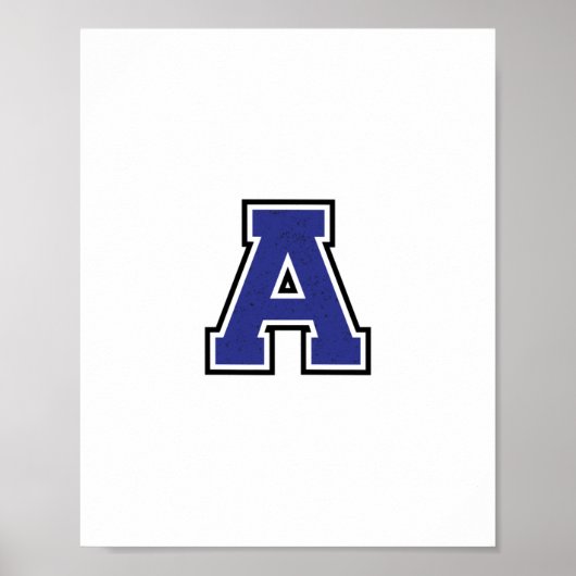 Alfabet A in blauwe kleur Poster (Voorkant)