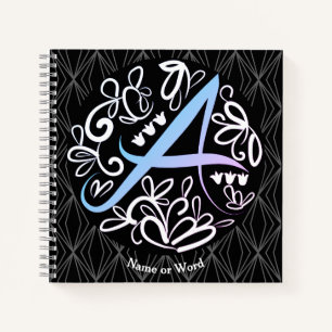 Alfabet A Monogram Handschrift Notitieboek