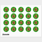 Alfabet A naam Ronde Sticker (Vel)