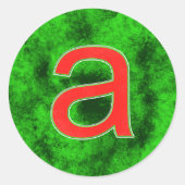 Alfabet A naam Ronde Sticker (Voorkant)