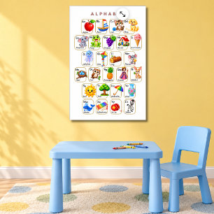 Alfabet A tot Z Dieren en Objecten voor Kinderen Poster