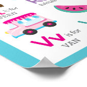 Alfabet A tot Z Kinderen Baby Nursery op Blauw Poster (Hoek)