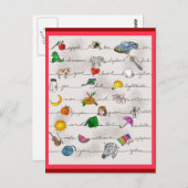 Alfabet A-Z Briefkaart (Voorkant / Achterkant)