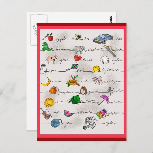 Alfabet A-Z Briefkaart (Voorkant / Achterkant)