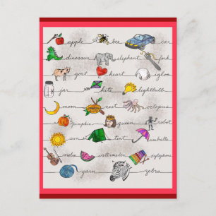 Alfabet A-Z Briefkaart