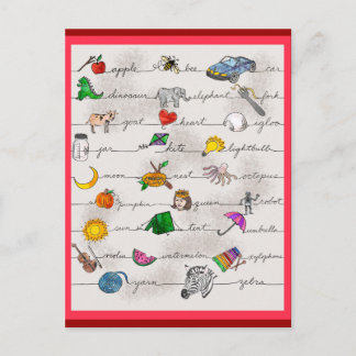 Alfabet A-Z Briefkaart