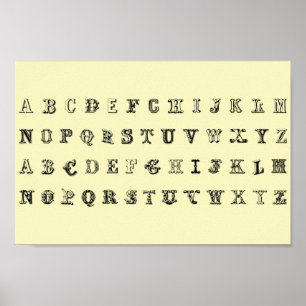 Alfabet A-Z kinderen Educatief School Peuterspeelz Poster