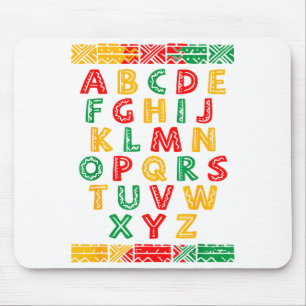 Alfabet Abc Black History Month-ontwerp Muismat