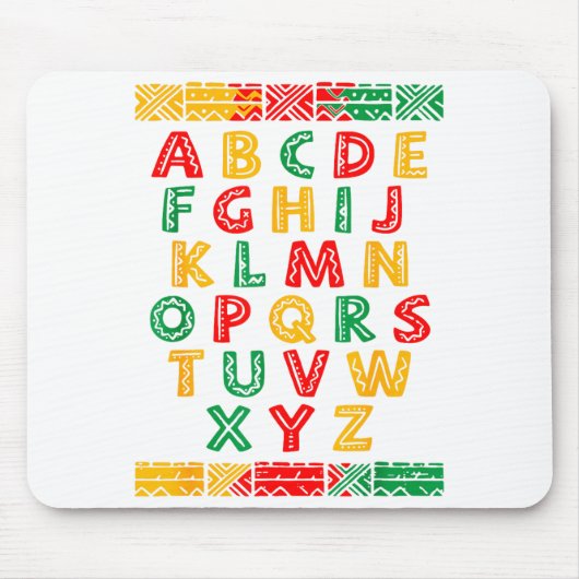 Alfabet Abc Black History Month-ontwerp Muismat (Voorkant)