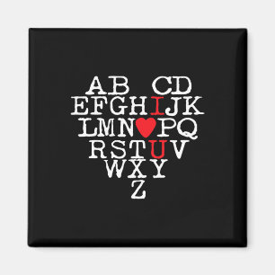 Alfabet Abc Ik Hou Van Jou T-shirt Valentijnsdag H Magneet