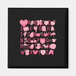 Alfabet Abc Ik Hou Van Jou T-shirt Valentijnsdag H Magneet