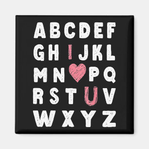 Alfabet Abc Ik Hou Van Jou Valentijnsdag Hart Magneet