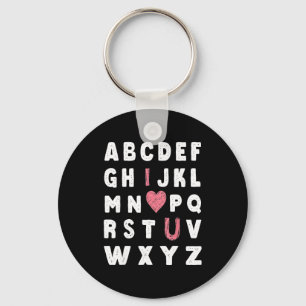 Alfabet Abc Ik Hou Van Jou Valentijnsdag Hart Sleutelhanger
