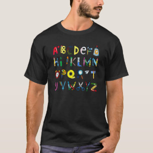 Alfabet ABC Letter Graphic Topjes voor kinderen vo T-shirt