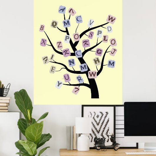 Alfabet ABC-structuur aangepaste poster afdrukken (Thuiskantoor)