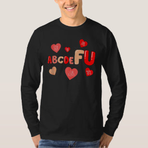 Alfabet ABCDEFU Valentijnsdag Hart Liefde Jongens T-shirt