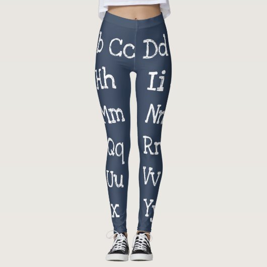 Alfabet ABCs in hoofdletters en kleine letters Leggings (Voorkant)