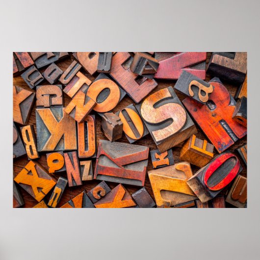 alfabet abstract - achtergrond van willekeurig let poster (Voorkant)