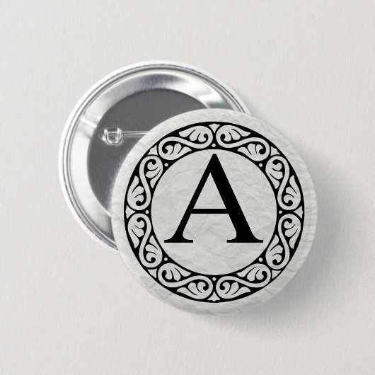 Alfabet Alpha Ronde Button 5,7 Cm (Voorkant /achterkant)