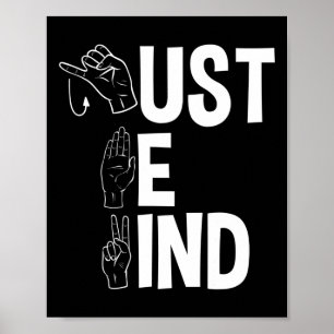 Alfabet Amerikaanse Zangtaal ASL Leraar Just B Poster