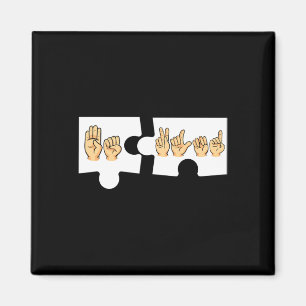 Alfabet Amerikaanse zangtaal ASL Teacher Be Kin Magneet