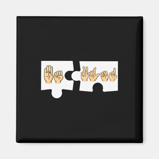 Alfabet Amerikaanse zangtaal ASL Teacher Be Kin Magneet (Voorkant)