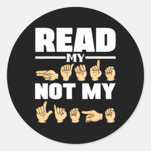 Alfabet Amerikaanse Zing Taal ASL Leraar Quote Ronde Sticker