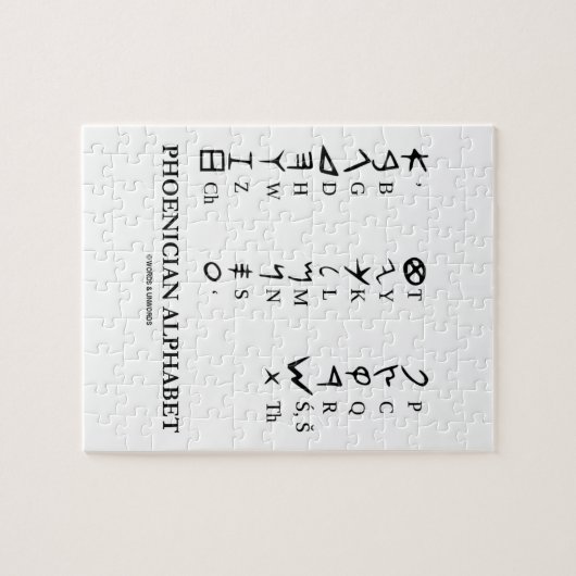 Alfabet Ancient Language Symbols voor Phoenicisch  Legpuzzel (Horizontaal)